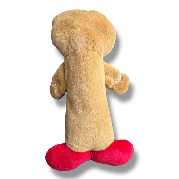 Gingerbread Double Squeaker Plush Dog Toy Toss Shake Thrash Christmas Stuffy New - Picture 2 of 5